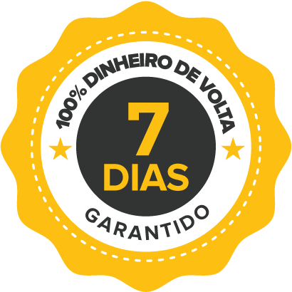 Selo de garantia de 7 dias: 100% dinheiro de volta
